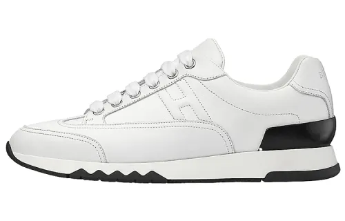 HERMES Trail Low top Casual Shoes Women's White Black Heel Tab