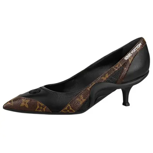 LOUIS VUITTON Archlight Leather Slim Heel Mary Jane Shoes Women's Brown Black
