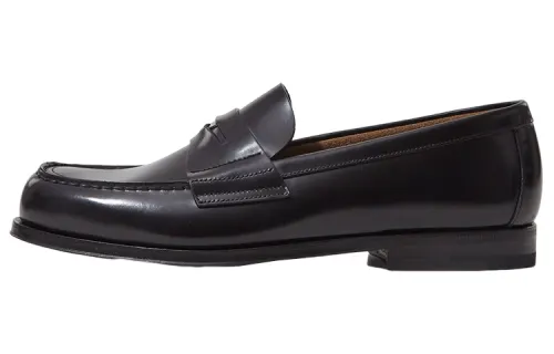 PRADA Logo-plaque Leather Loafers