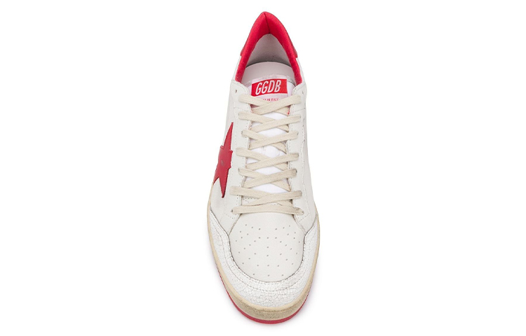 Golden Goose Ball Star Distressed Low top Stylish Skateboarding Shoes Men's White Red