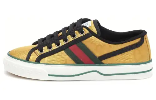 GUCCI Tennis 1977 Low top Skateboard Shoes Women's Yellow