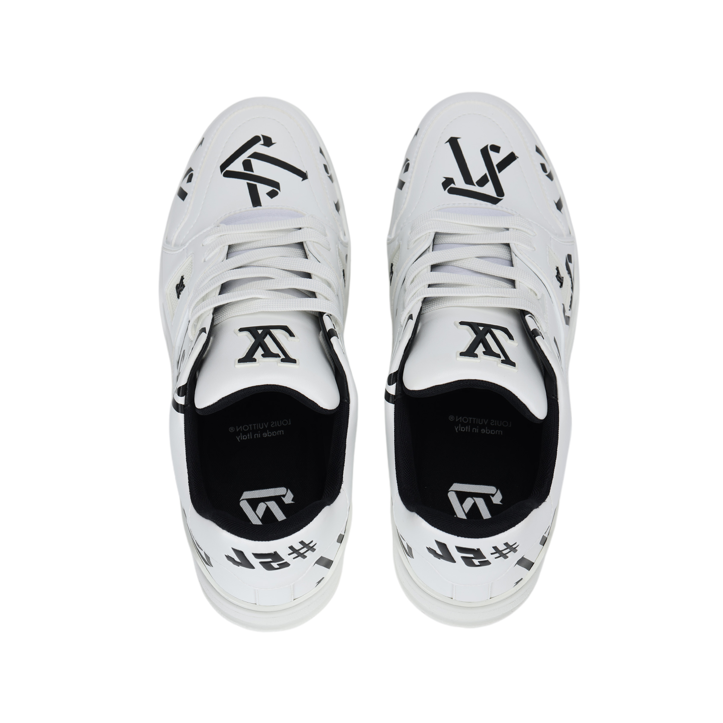 Мужские кеды Louis Vuitton Trainer (бело-черные) — фото 3
