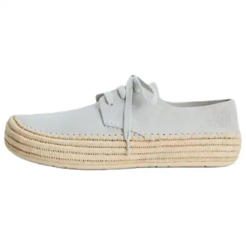 LOEWE Rio Leather, Suede Espadrilles 0.5cm Men's Gray