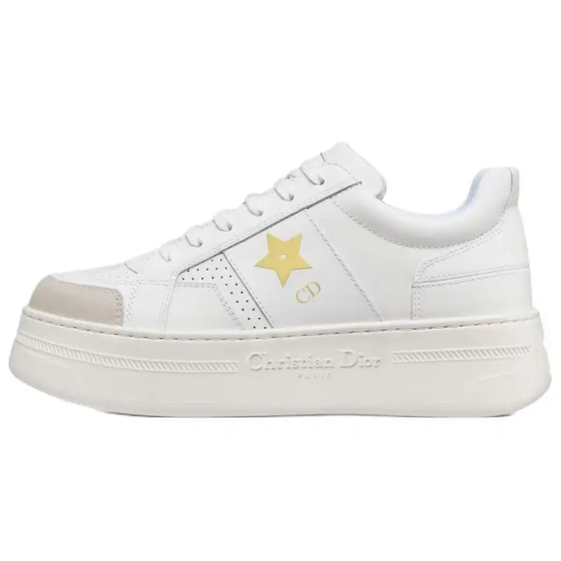 DIOR Star Platform Shoes Low top Skateboard Shoes Women's White