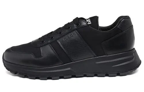 PRADA Leather Low top Casual Shoes Men's Black
