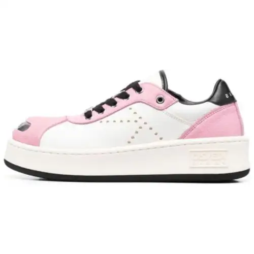 KENZO Kohtaro Hoops Leather Low top Stylish Skateboarding Shoes Women's Pink White