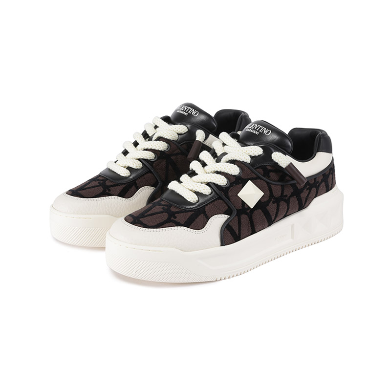 Мужские кеды Valentino ONE STUD XL V (коричневые) — фото 3