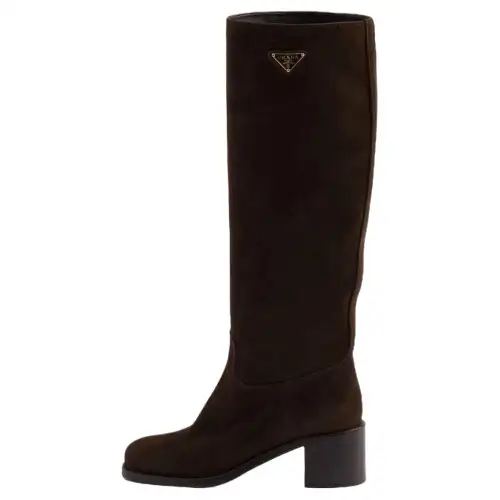 PRADA Knee high Boots 5.5cm Women's Dark Brown