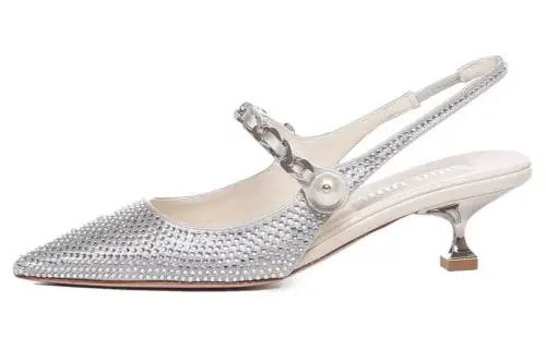MIU MIU Slim Heel High Heels 3cm Women's Silver