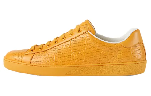 GUCCI Ace Gg Embossed Yellow