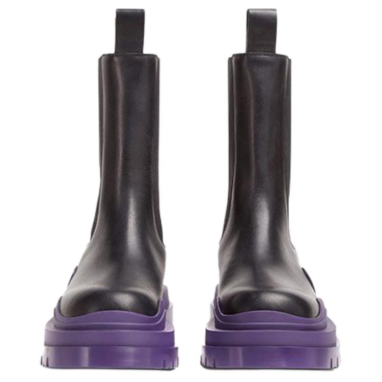 Bottega Veneta Tire Chelsea Boots Men's Black Purple