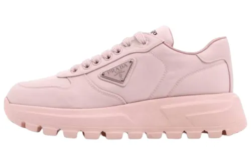 PRADA Leather, Nylon Cushioning Low top Sports Casual Shoes Women's Pink