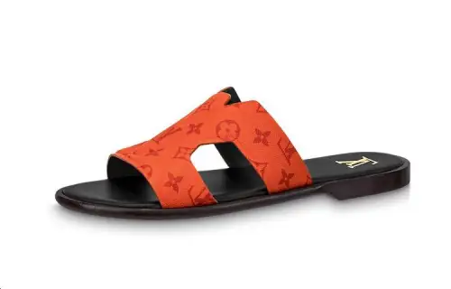 LOUIS VUITTON Oasis Leather Fashion Trend Slide Slippers Women's Orange