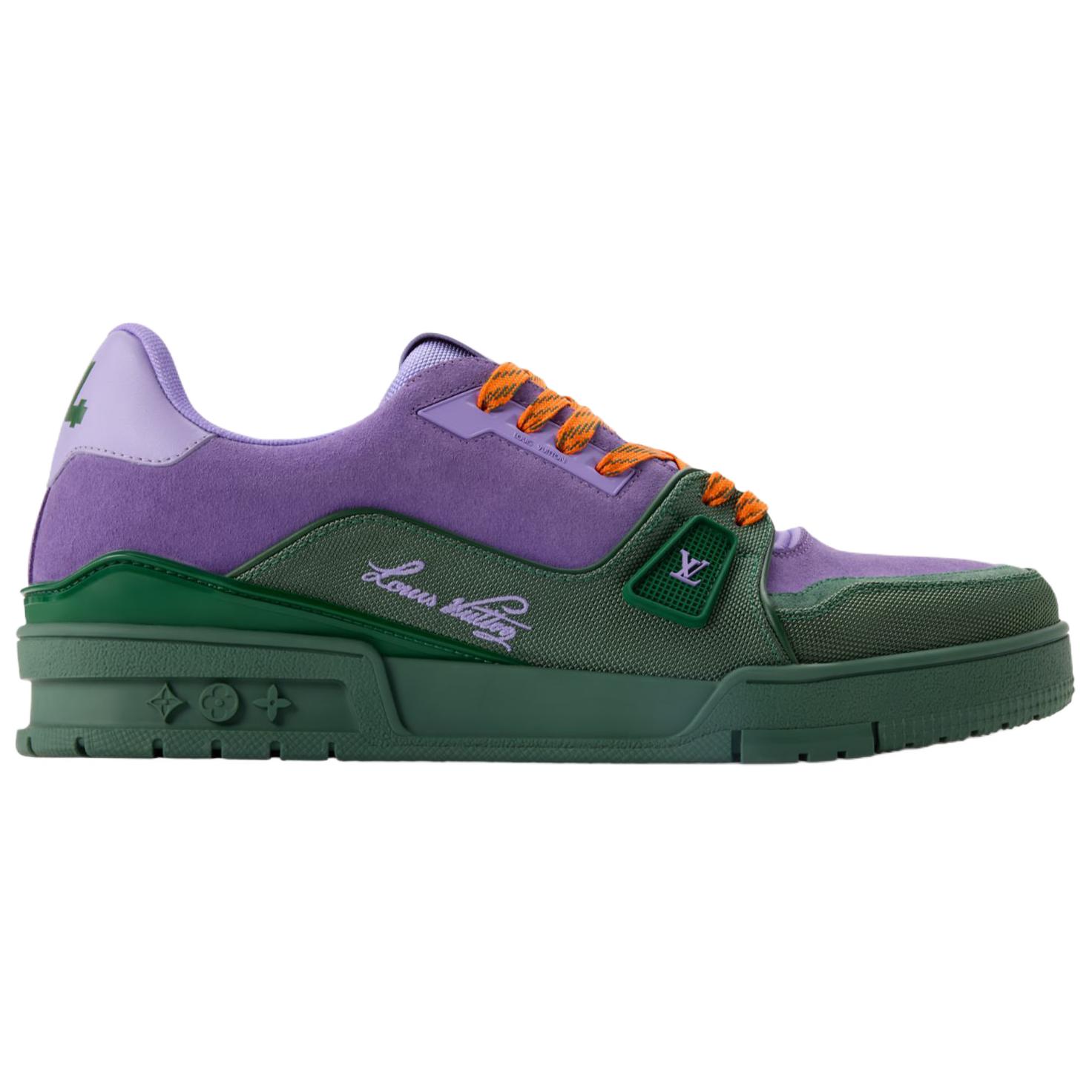 Мужские кеды Louis Vuitton LOUIS VUITTON Trainer (фиолетово-зеленый) — фото 2