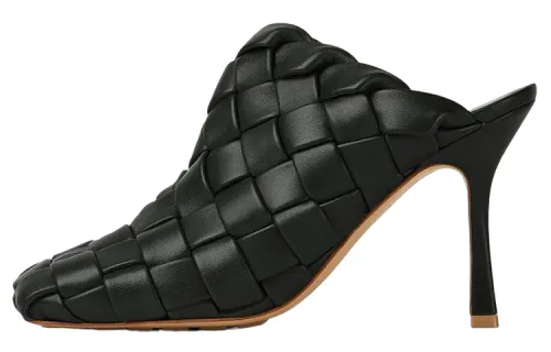 Bottega Veneta Stretch Square Toe Closed Toe Slippers Women's Black