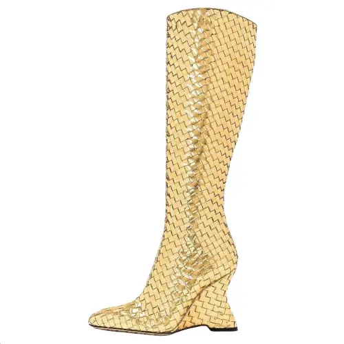 Bottega Veneta Knee high Boots Women's Gold