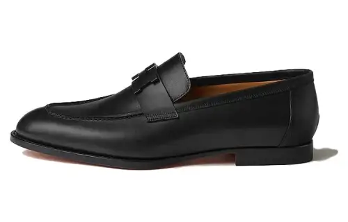 HERMES Honore Loafers Men's Black