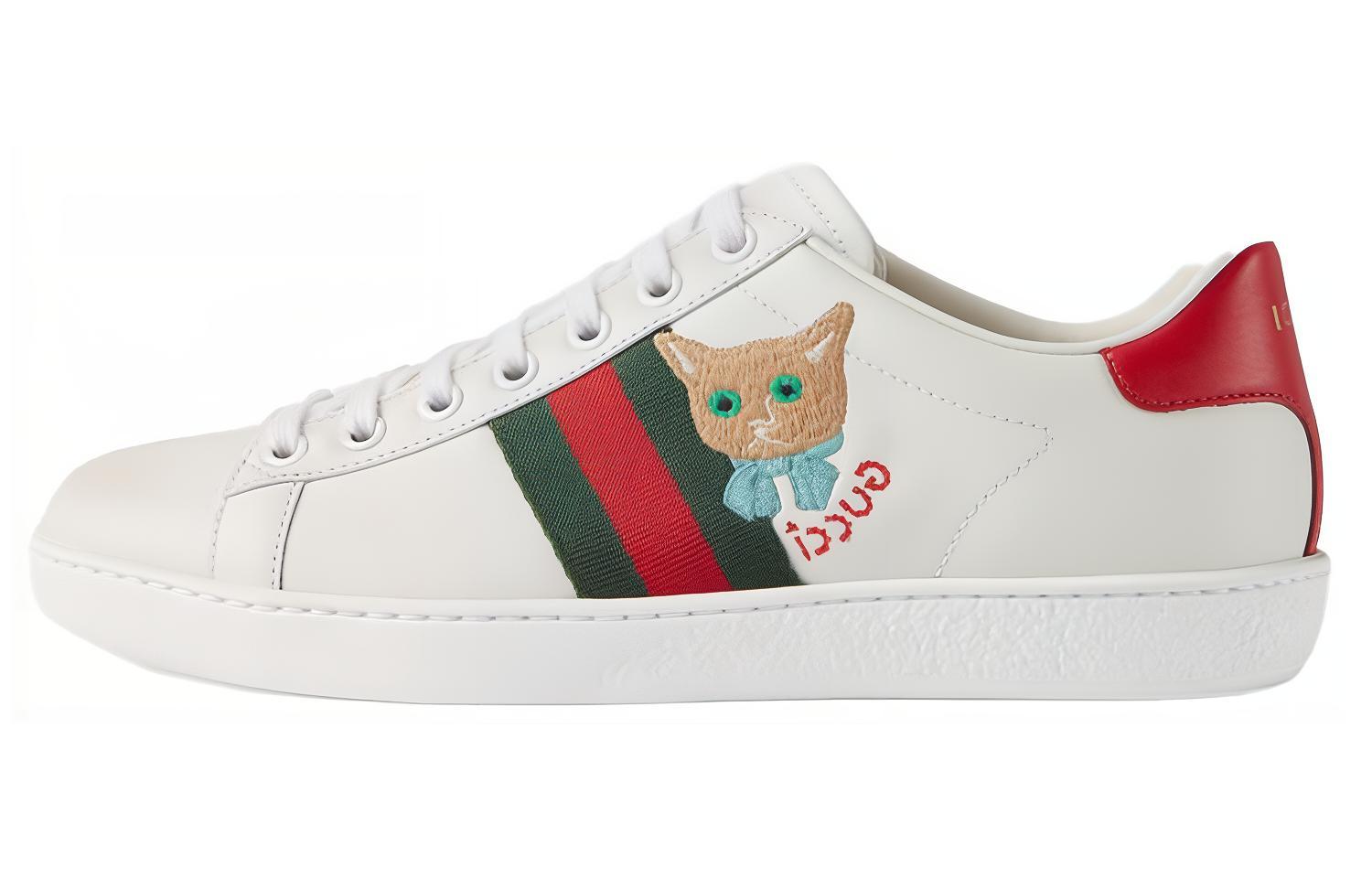 Женские кеды Gucci ACE (бело-красные)