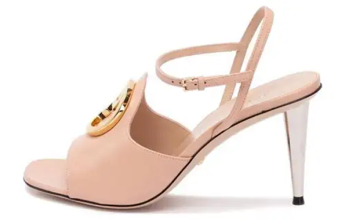 GUCCI Blondie Leather One Strap Sandals 8.5cm Women's Pink