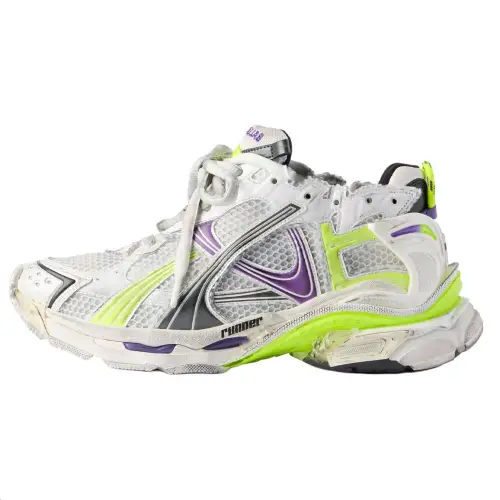 Balenciaga Runner Low top Chunky Sneakers Men's White/Gray/Yellow/Purple