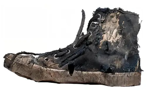 Balenciaga Leather High top Skateboard Shoes Men's Black