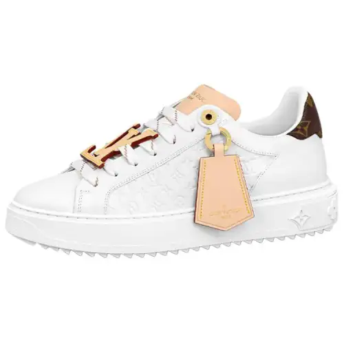 LOUIS VUITTON Time Out Sneakers 'White Monogram Beige Logo' Women's