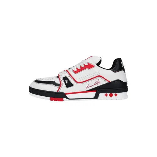 LOUIS VUITTON Trainer Low top Skateboard Shoes Unisex Red Black