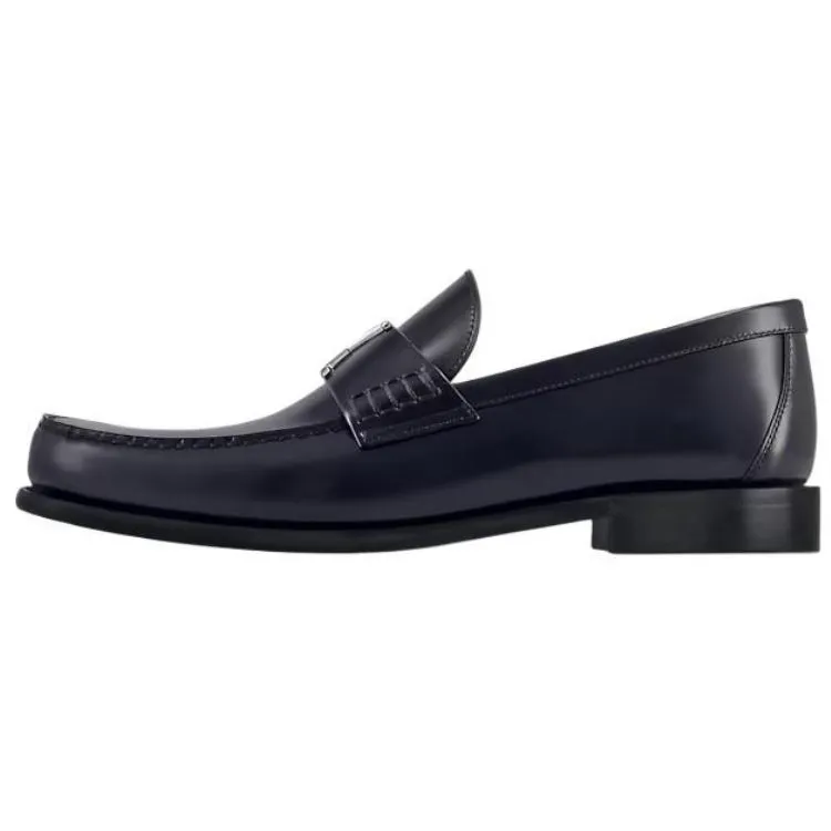 LOUIS VUITTON Major Cow Leather Loafers Men's Blue