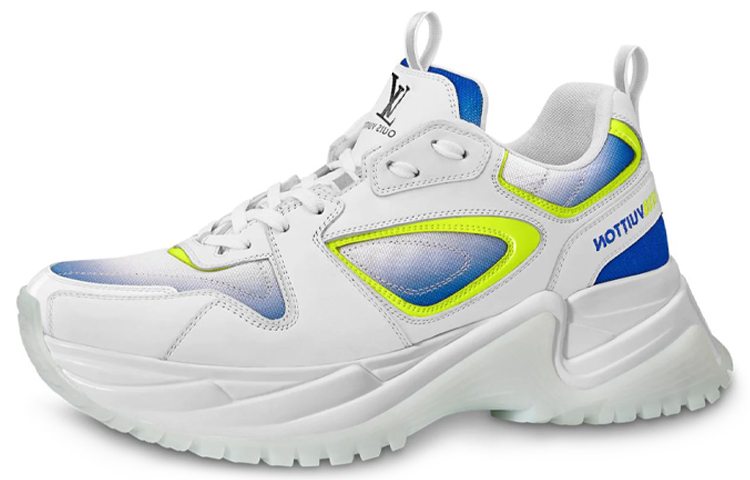 LOUIS VUITTON Run Away Pulse Sneakers 'White Blue Neon Yellow'