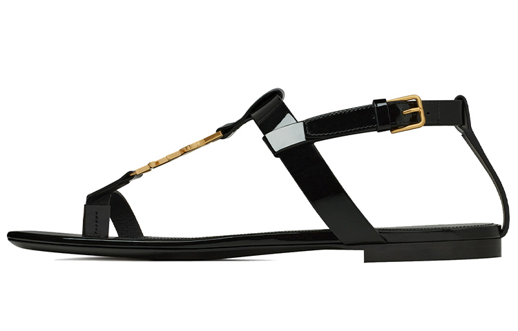 SAINT LAURENT Cassandra Logo Plaque Sandals Women's
