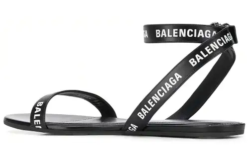 Balenciaga Round Sandal F05 Black White Women's