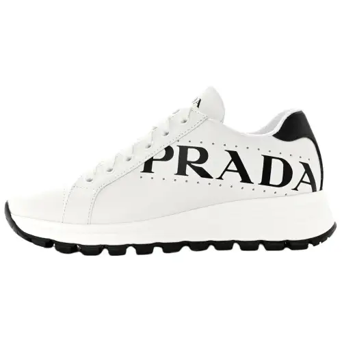 PRADA Leather Low top Casual Shoes Men's White