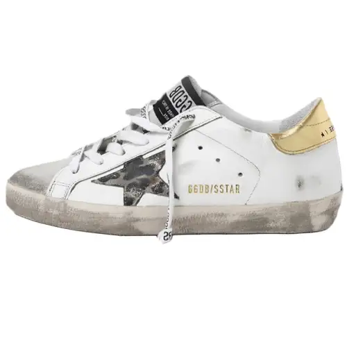 Golden Goose Super Star Low top Stylish Skateboarding Shoes Women's White Distressed