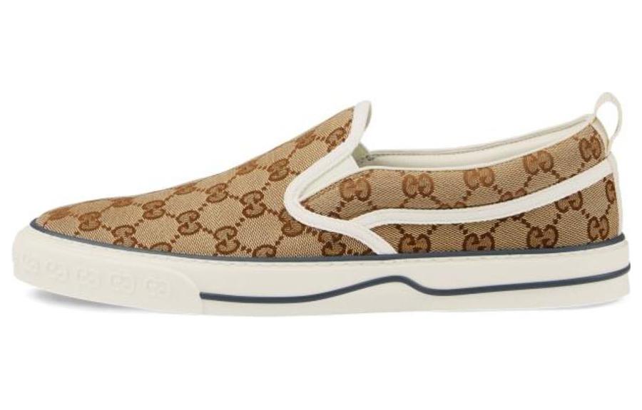 Мужские кеды Gucci Tennis 1977 (коричнево-желтые) — фото 1