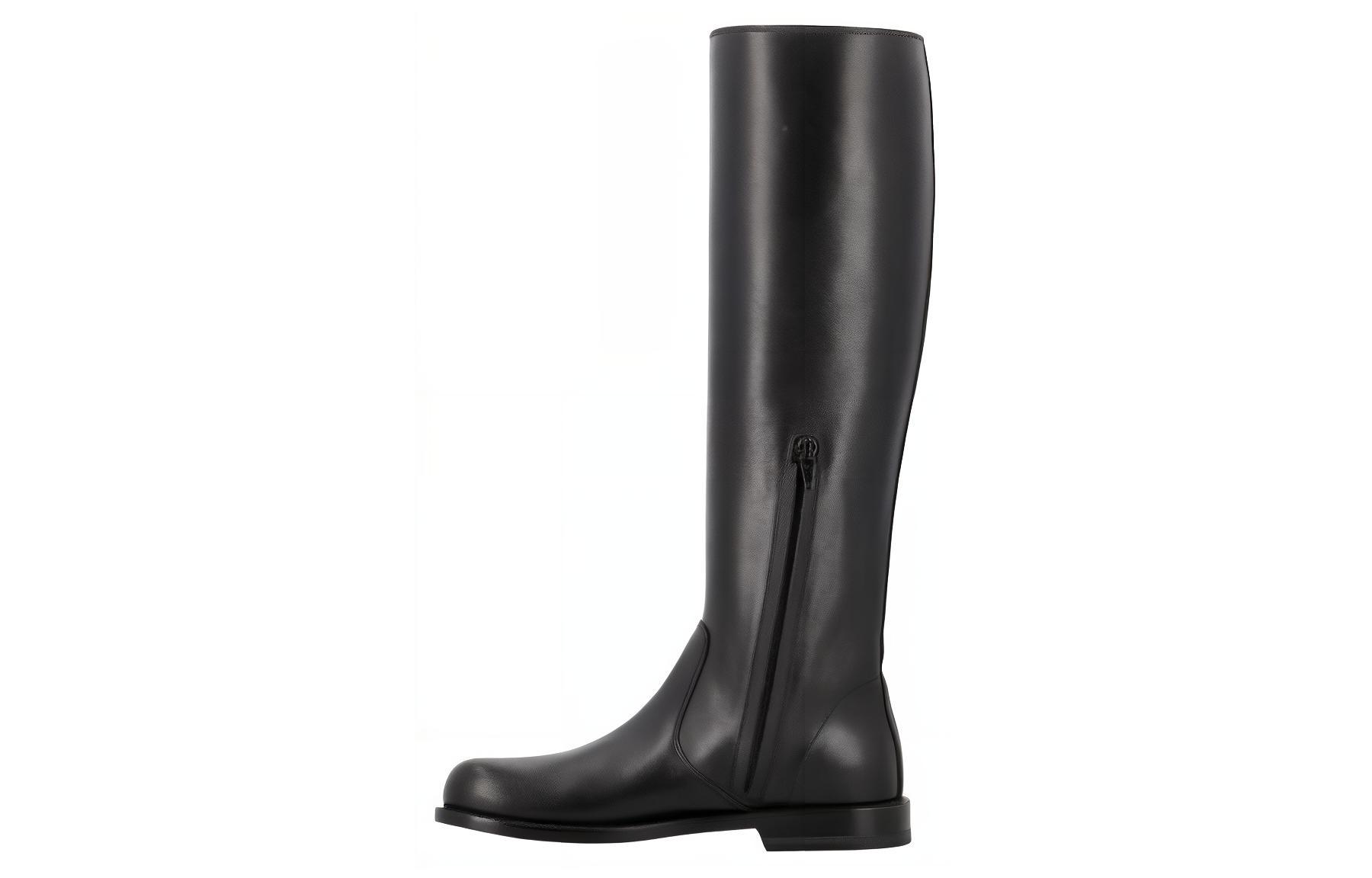 LOEWE Leather Knee high Boots Women's Black