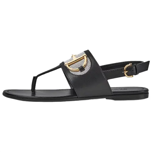 GUCCI Horsebit One Strap Sandals Women's Black