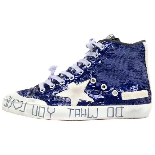 Golden Goose Francy Skateboard Shoes Women's High Top Blue