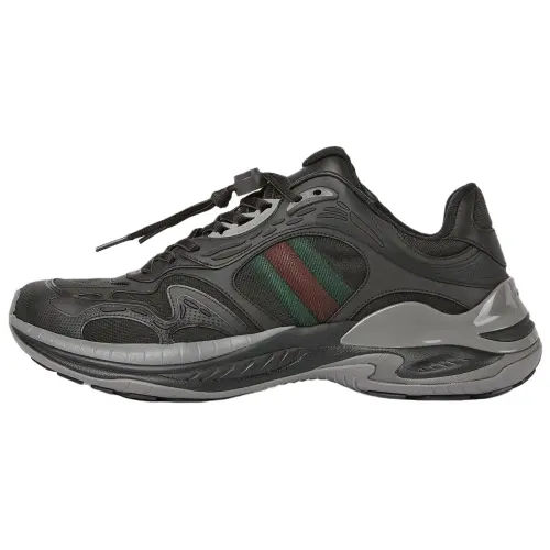 GUCCI 2.0 Mesh, Leather Low top Casual Shoes Men's Gray
