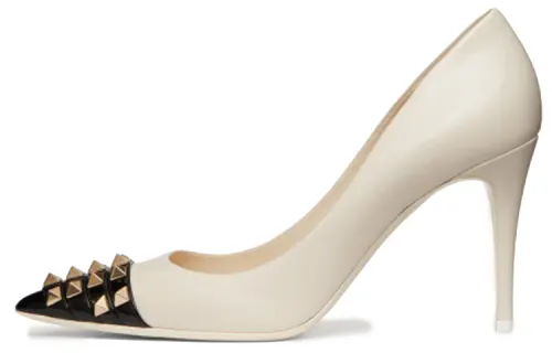 Valentino Rockstud Slim Heel High Heels 9cm Women's Beige