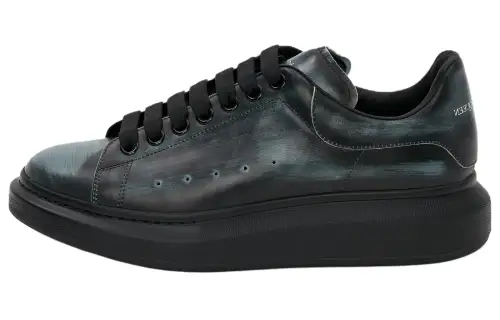 Alexander McQueen Cow Leather Low top Stylish Skateboarding Shoes Men's Anthracite