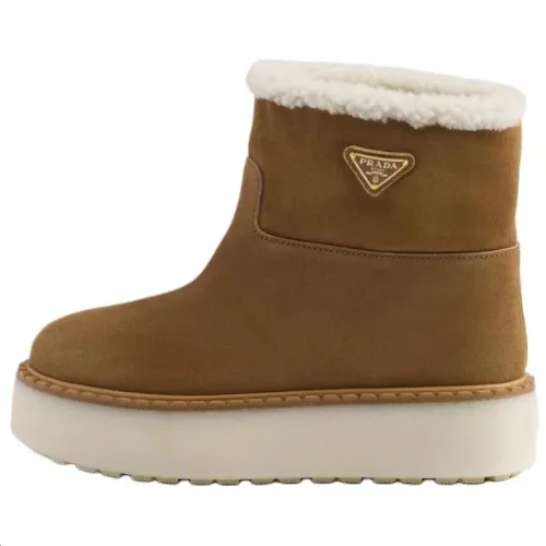 PRADA Short Snow Boots Women's Brown