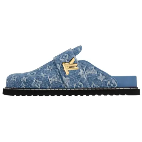 LOUIS VUITTON Cosy Comfort No Special Function Closed Toe Slippers Women's Blue