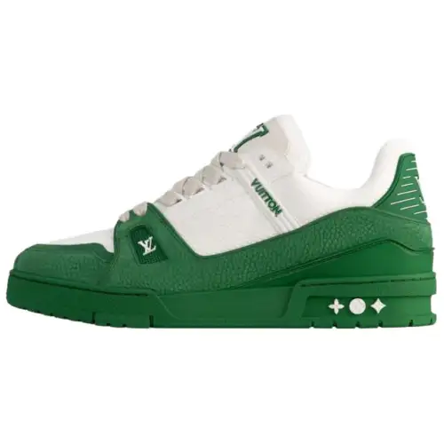 LOUIS VUITTON Trainer Cow Leather Low top Skateboard Shoes Men's Green