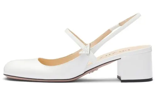 PRADA Block Heel High Heels Women's White