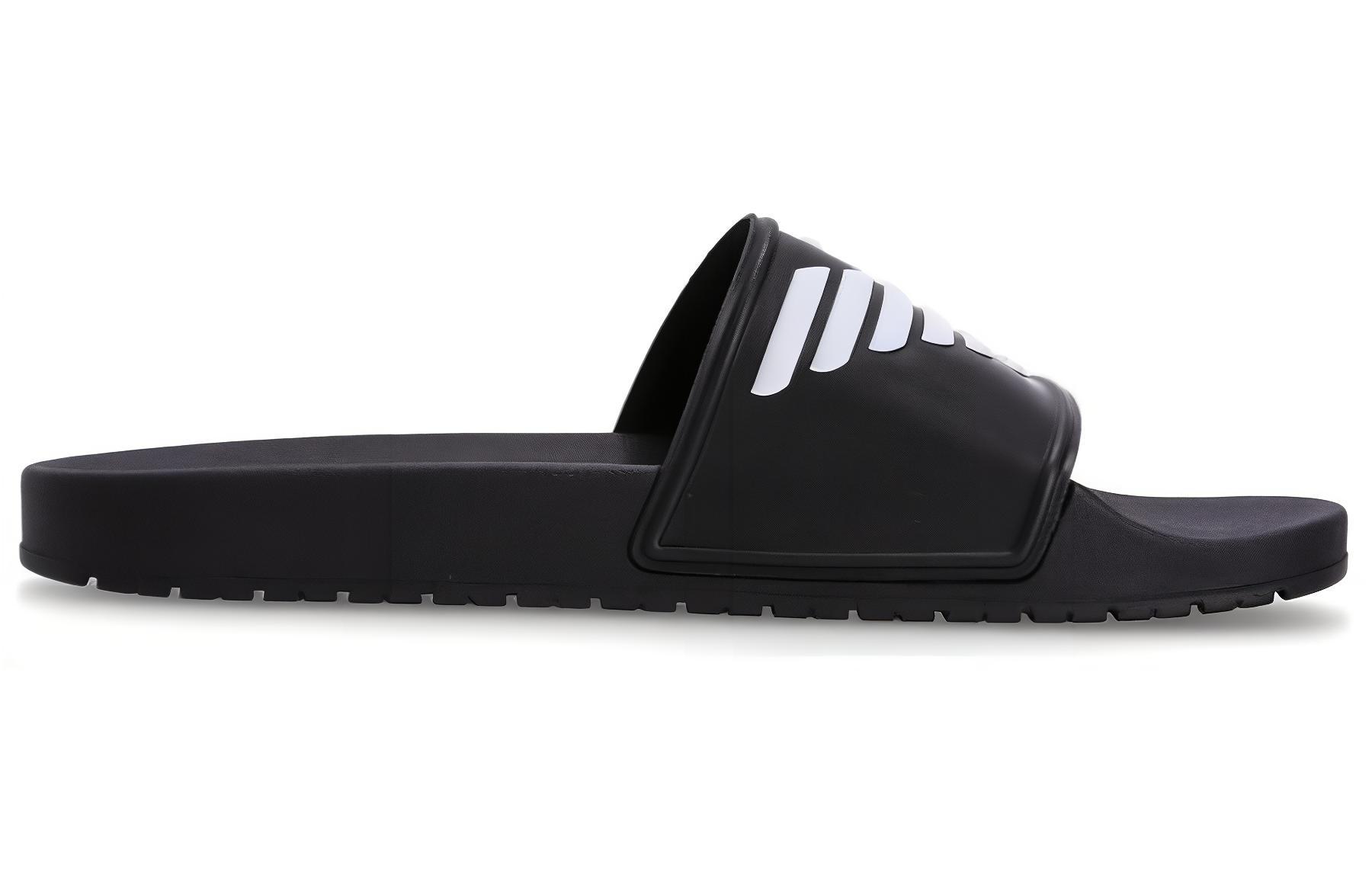 EMPORIO ARMANI Logo-embossed Ridged-sole Slides
