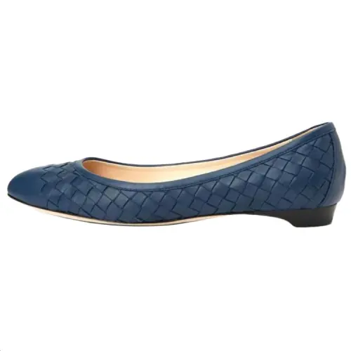 Bottega Veneta Leather, Cow Leather Casual Shoes Women's Royal Blue