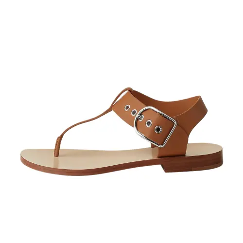 HERMES Klip One Strap Sandals Women's Brown
