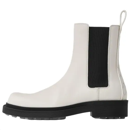 Bottega Veneta Ben Cow Leather Short Chelsea Boots 4cm Women's White