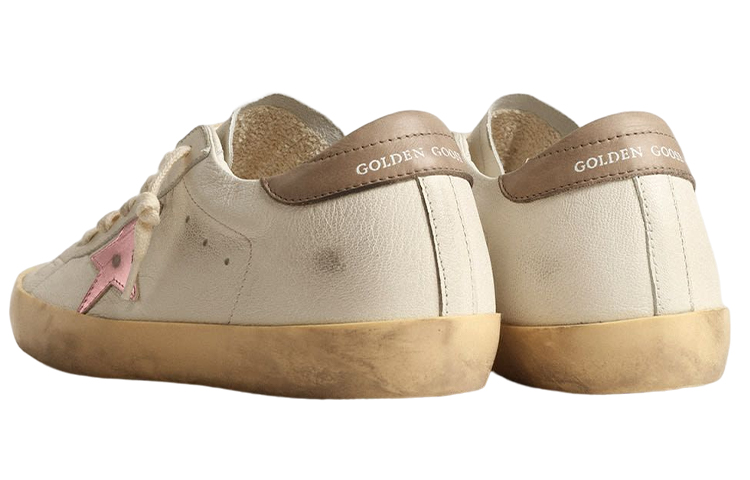 Женские кеды Golden Goose Super-Star (бело-розовые) — фото 4
