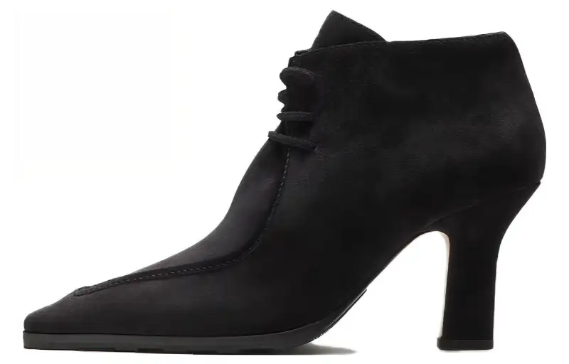 Burberry Storm Suede Ankle Boots 8.5cm Women's Black